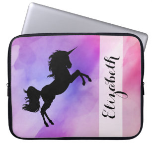 Pastellrosalila Unicorn entwarf Laptop-Hülse Laptopschutzhülle