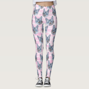 Pastellrosatito-Katze Leggings