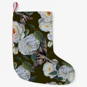 Pastellrosen, Hochzeitsblumen nahtlos. Kleiner Weihnachtsstrumpf