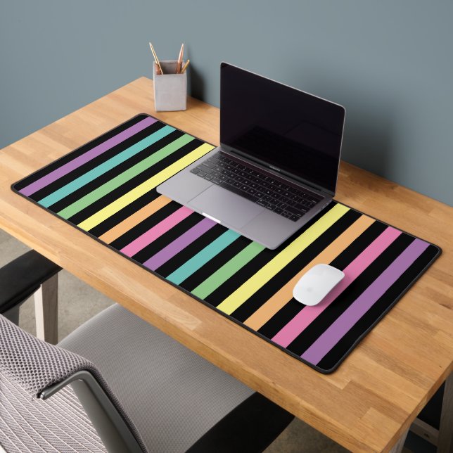 Pastellrost und schwarz Streifen Muster Schreibtischunterlage (Büro 2)