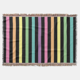 Pastellrost und Schwarzes Streifen Decke