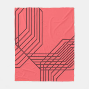 Pastellrot, einfach, modern, geometrisch fleecedecke