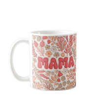 Pastellrotes und Pfirsich-blumiges Mama-Muster