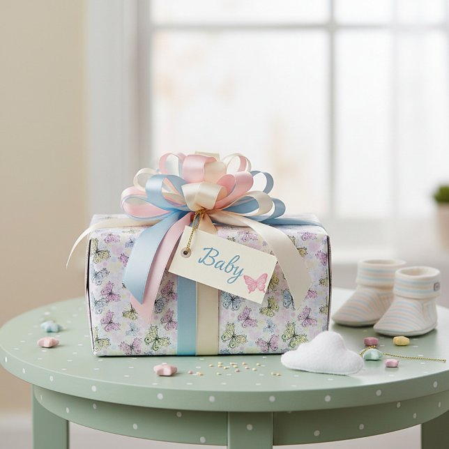 Pastellschmetterlinge Geschenkpapier (Von Creator hochgeladen)