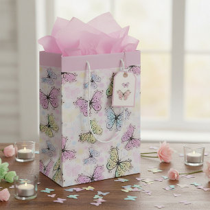 Pastellschmetterlinge Mittlere Geschenktüte