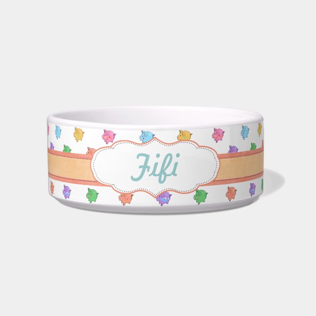 Pastellschwein-Muster Napf (Vorderseite)