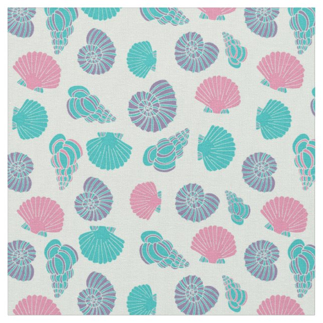 Pastellseashell-Muster 1 Stoff (Nahaufnahme)