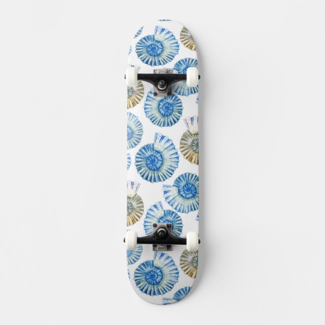 Pastellseashell-Muster 2 Skateboard (Vorderseite)
