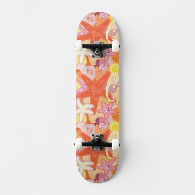 Pastellseegeschöpf-Muster Skateboard (Vorderseite)