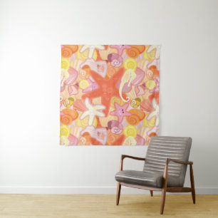 Pastellseegeschöpfe Wandteppich