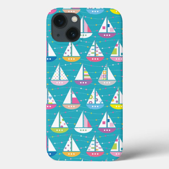 PastellSegelboot-Muster Case-Mate iPhone Hülle (Rückseite)