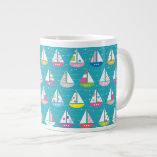 PastellSegelboot-Muster Jumbo-Tasse