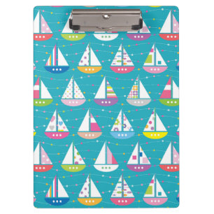 PastellSegelboot-Muster Klemmbrett