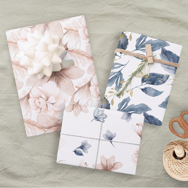 Pastellseife Petals Rosa Blau Geschenkpapier Set (Von Creator hochgeladen)