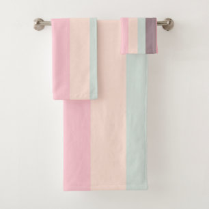 Pastellstreifen Badhandtuch Set