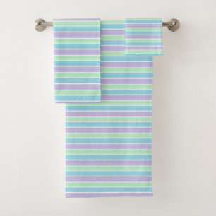 Pastellstreifen Badhandtuch Set