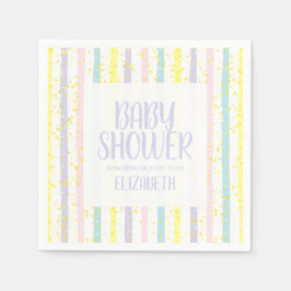 Pastellstreifen Geschlechtsneutrale Babydusche Serviette