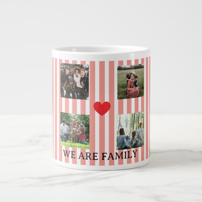 Pastellstreifen Jumbo-Tasse (Vorderseite)