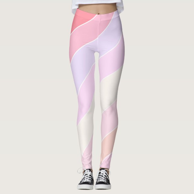Pastellstreifen Leggings (Vorderseite)