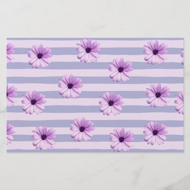 Pastellstreifen-Muster mit Daisis Briefpapier (Vorderseite)