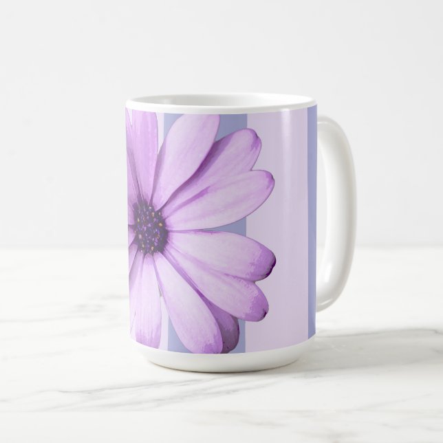 Pastellstreifen-Muster mit Daisis Kaffeetasse (VorderseiteRechts)