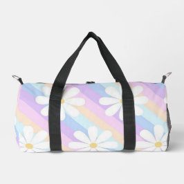 Pastellstreifen und Blume Duffle Bag
