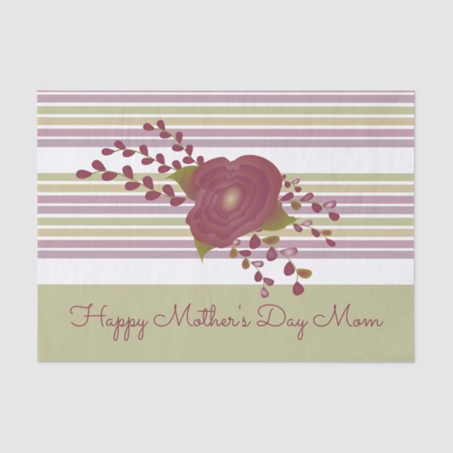 Pastellstreifen und Blumengewebe Seidenpapier (Vorderseite)