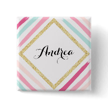 Pastellstreifen und Gold Glitzer Personalisiert