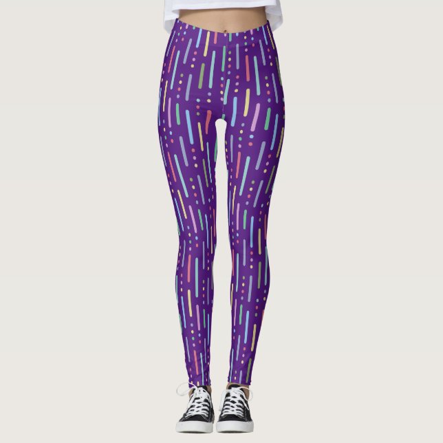Pastellstreifen und -punkte leggings (Vorderseite)