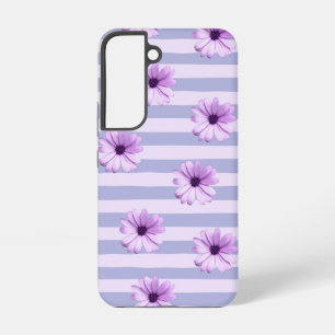 Pastellstreifenmuster mit Gänseblümchen Samsung Galaxy Hülle