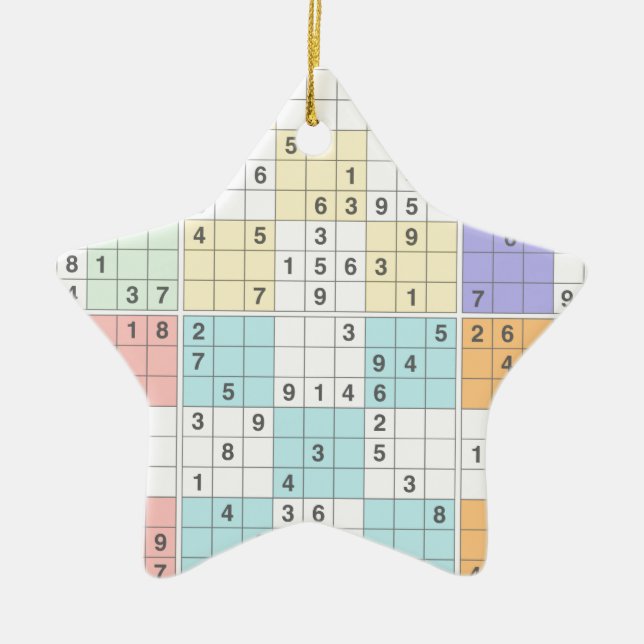 Pastellsudoku Keramik Ornament (Vorne)
