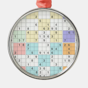 Pastellsudoku Silbernes Ornament