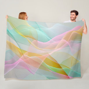 Pastellsymphonie aus schwebenden, dünnen Bändern Fleecedecke