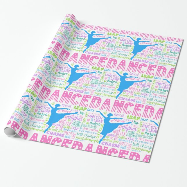 Pastelltänzer fasst Typografie ab Geschenkpapier (Ungerollt)