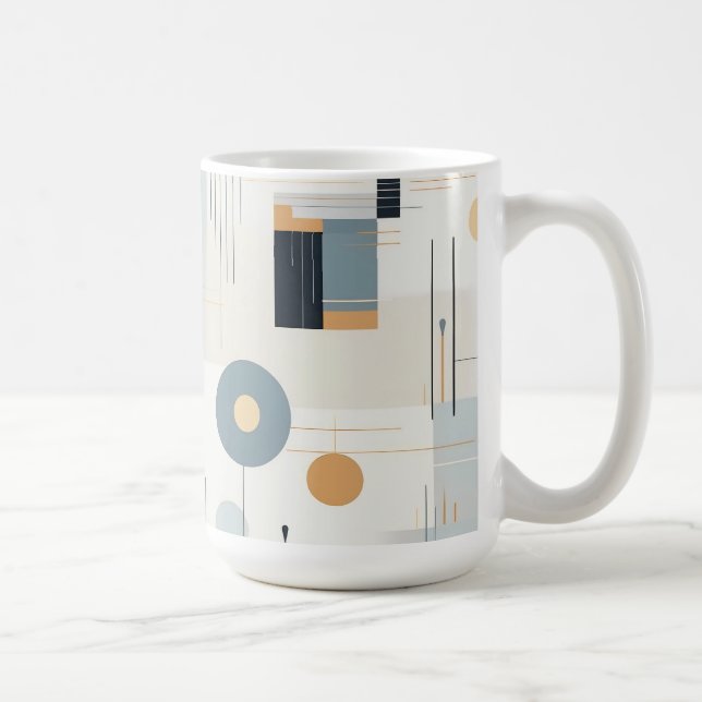 Pastelltöne retrogeometrisches Muster Kaffeetasse (Rechts)