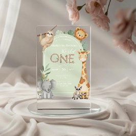 Pastelltropische Wildtiere Acryleinladungen