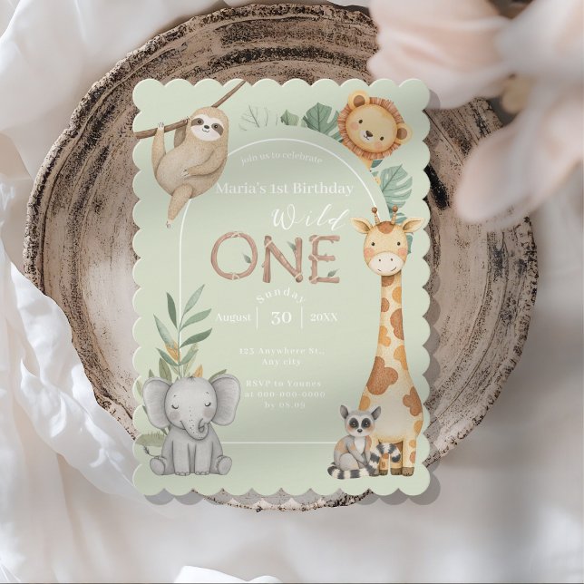 Pastelltropische Wildtiere Einladung (Von Creator hochgeladen)