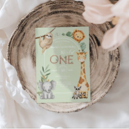 Pastelltropische Wildtiere Einladung