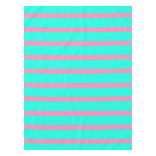 Pastelltürkis, blau-grün und rosa Streifen Tischdecke
