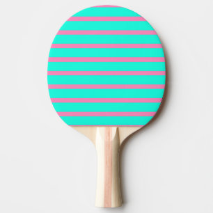 Pastelltürkis, blau-grün und rosa Streifen Tischtennis Schläger