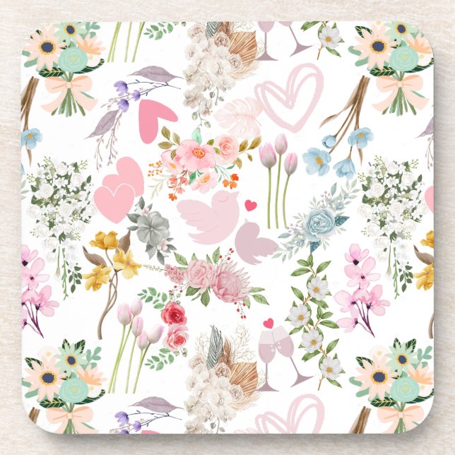 Pastellverzierungen 02 getränkeuntersetzer (Vorderseite)