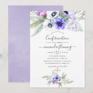Pastellviolette Florale Bestätigung Einladung