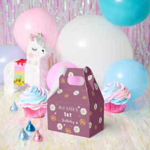 Pastellweiße und rosa orangefarbene Blume Geschenkschachtel