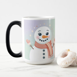 Pastellweißer Schneemann Morphing Becher Verwandlungstasse