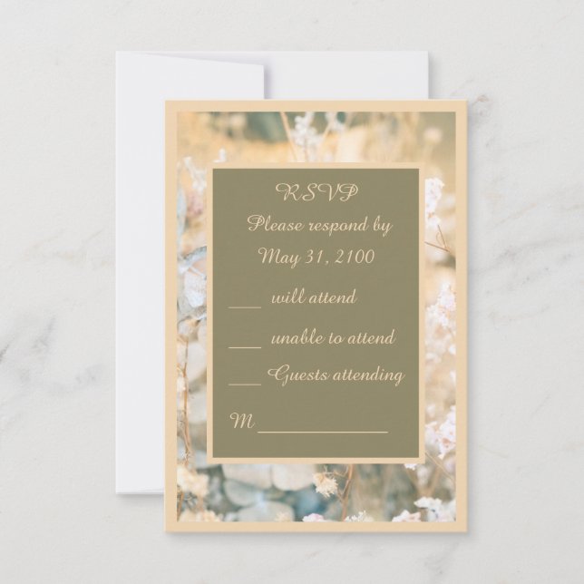 Pastellwiese Wildblume RSVP Karte (Vorderseite)