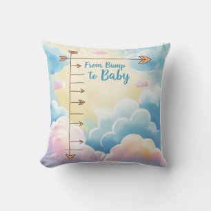 Pastellwolke "From Bump to Baby" Wachstumsdiagramm Kissen