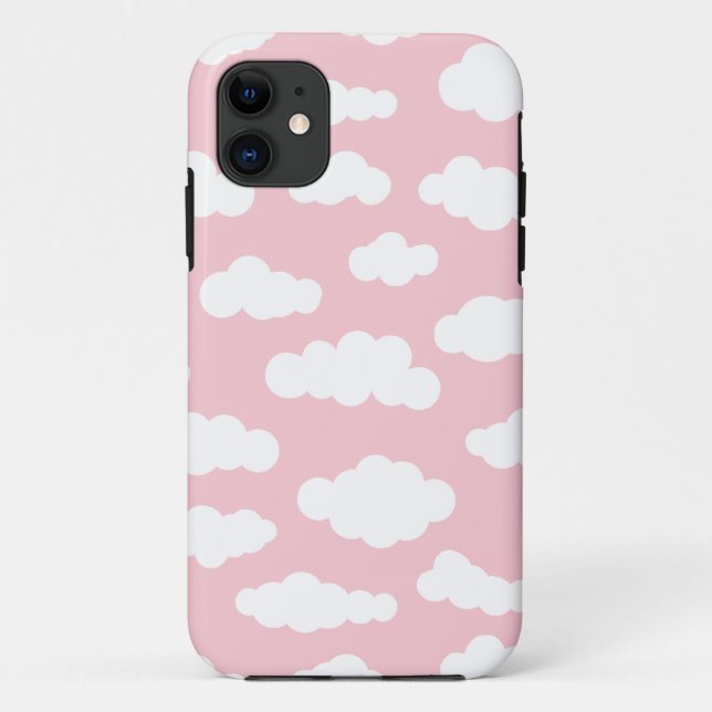 Pastellwolken ästhetische Weiß- und Rosa-Kunst Case-Mate iPhone Hülle (Rückseite)