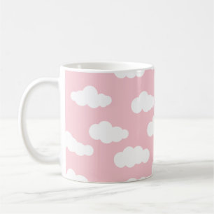 Pastellwolken ästhetische Weiß- und Rosa-Kunst Kaffeetasse
