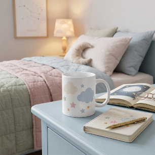 Pastellwolken und Sterne Baby Shower Kaffeetasse