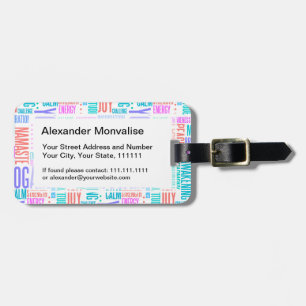 Pastellyoga-Wort-Wolken-elegantes Muster Gepäckanhänger